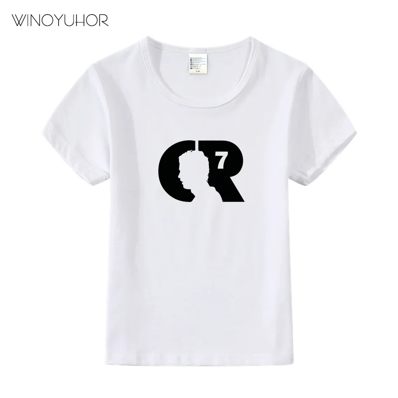Kids CR7 Cristiano Ronaldo Print T-shirt Clothes Summer Casual Short Sleeve T Shirt Boys Girl Football Tshirt Cool Tee Tops