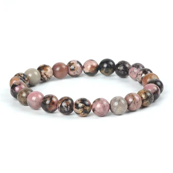 

Charms Dragon Blood Stone Bracelet Cherry Blossom Agate Beads Bracelet Coffee Snowflake 8mm Loose Beads Bangles Jewelry Women