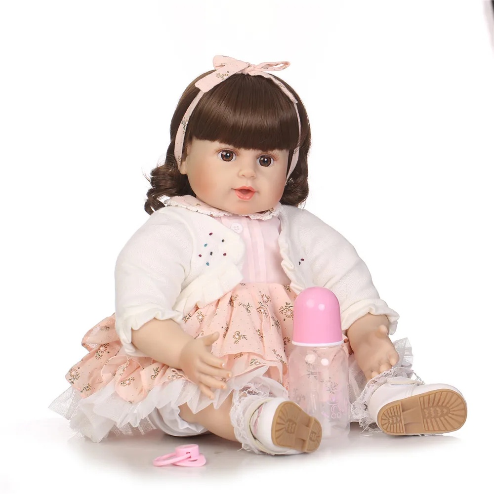 

55cm Silicone Reborn Baby Doll Kids Playmate Gift for Girls Baby Alive Soft Toys for Bouquets Doll Bebes Reborn Toys dollmai