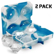 2 шт алмазные кубики льда лоток многоразовый лед изготовитель ледяных кубиков силиконовые формы для мороженого Форма шоколада форма виски вечерние инструменты