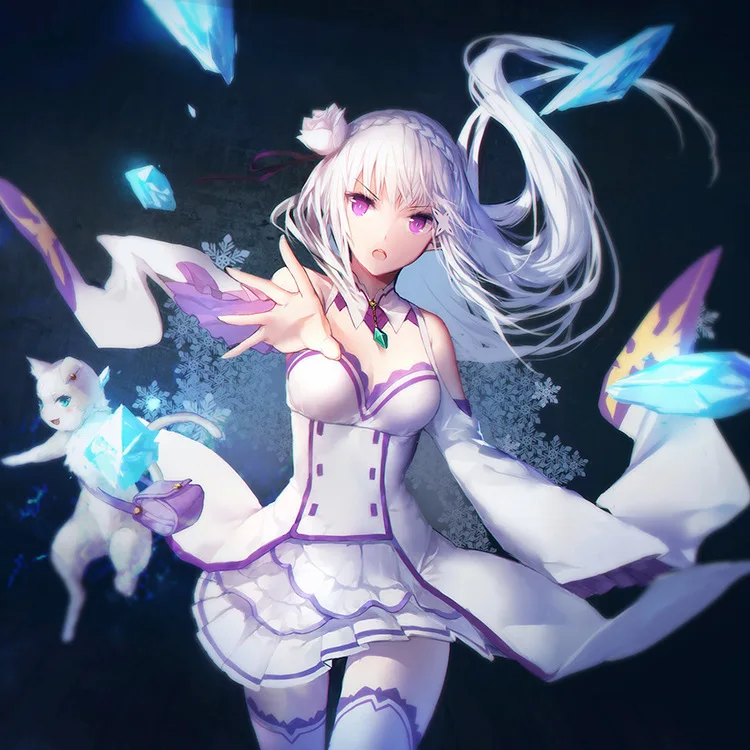 Аниме Re Life in a different world от zero Emilia; костюмы для косплея; платье Emilia; комплект костюмов для косплея