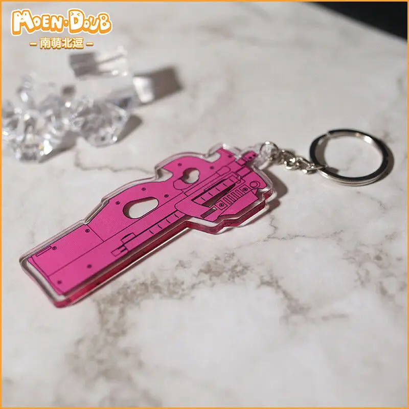 

SAO Gun Gale Online Kohiruimaki Karen P90 Acrylic Keychain Strap Cosplay 10cm