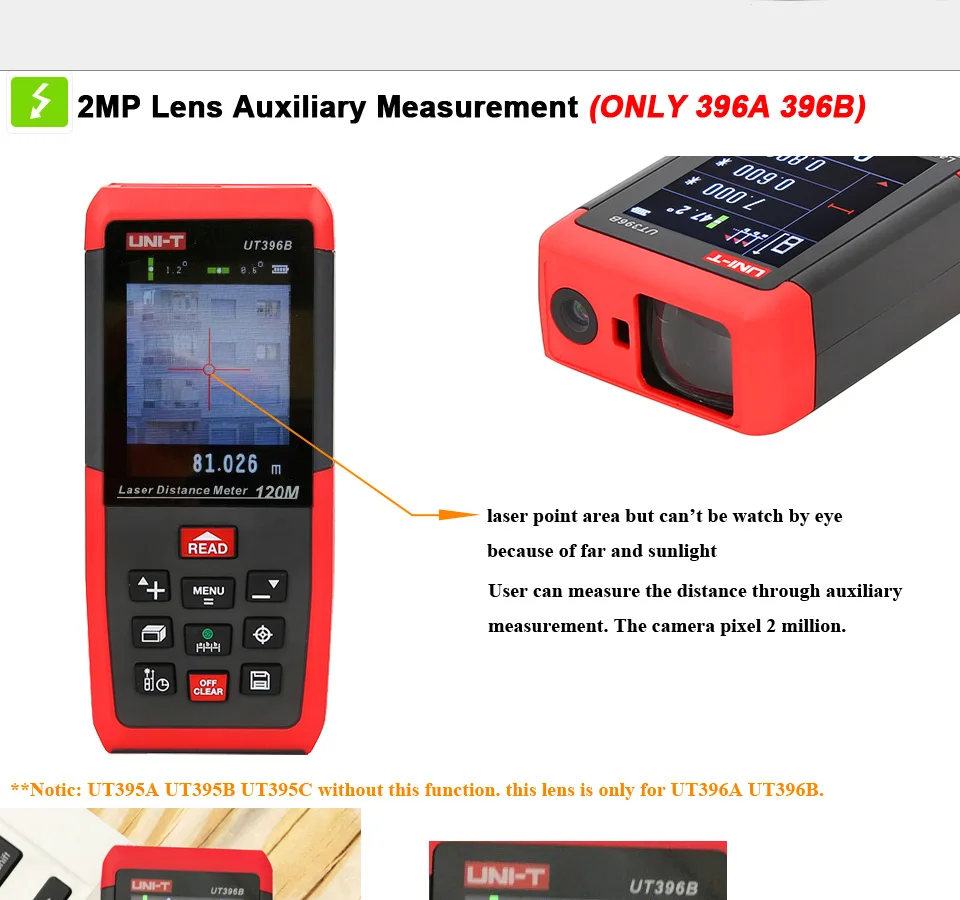 UNI-T 50 м~ 120 м дальномер лазерный дальномер UT395/UT396 серии с 2МП объективом лучшая точность USB данных экспортный ПК программное обеспечение