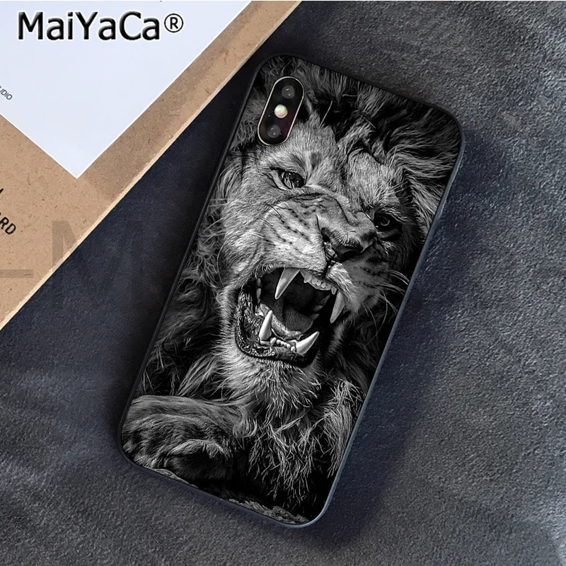 MaiYaCa Animaux Лев новое поступление черный сотовый Чехол для телефона для iphone 11 pro 6S 6plus 7plus 8 8Plus X Xs MAX 5S XR