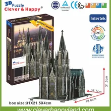 Новая умная и счастливая земля 3d головоломка модель Кельн собора diy Бумажная модель головоломка игрушка игры для детей бумага