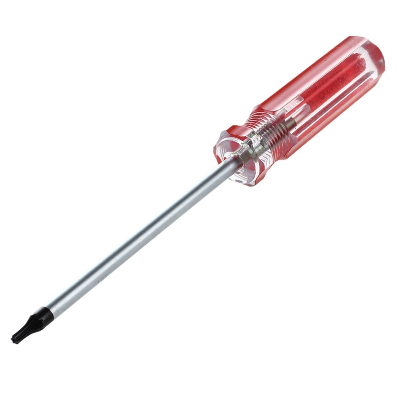 T10 3 мм магнитный наконечник пластиковая рукоятка Torx Защитная отвертка прозрачный красный