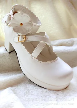 

Free Sale Shipping 2019 New Manufacturers Selling Japanese Lolita Shoes Princess's Wife Root White Shoe Heels