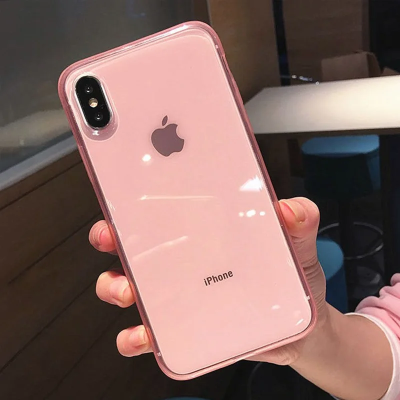 

Candy Color Transparent Silicone Phone Case For iPhone 11 XR XS Max 8 7 6 6S Plus Soft TPU Protection Cover For iPhone 11Pro Max
