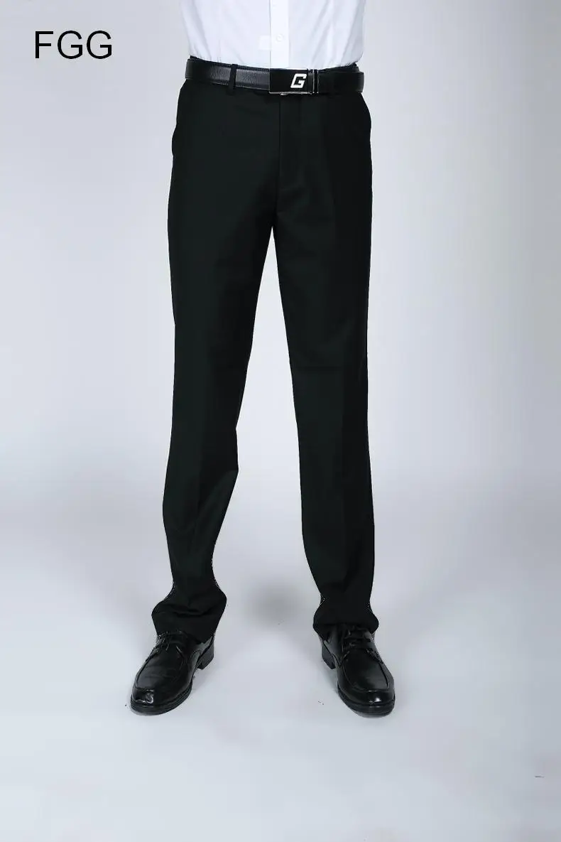 Для мужчин с эластичной резинкой на талии, Бизнес черные классические брюки Свадебные Bestman жениха брюки вечерний для выпускного официальный брюки Pantalones de Boda