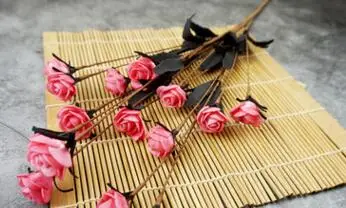 length 65cm 15Pieces Red Purple pink Artificial Rose Flower Wedding Decoration Valentine's Day gift fake flower - Цвет: Deep pink