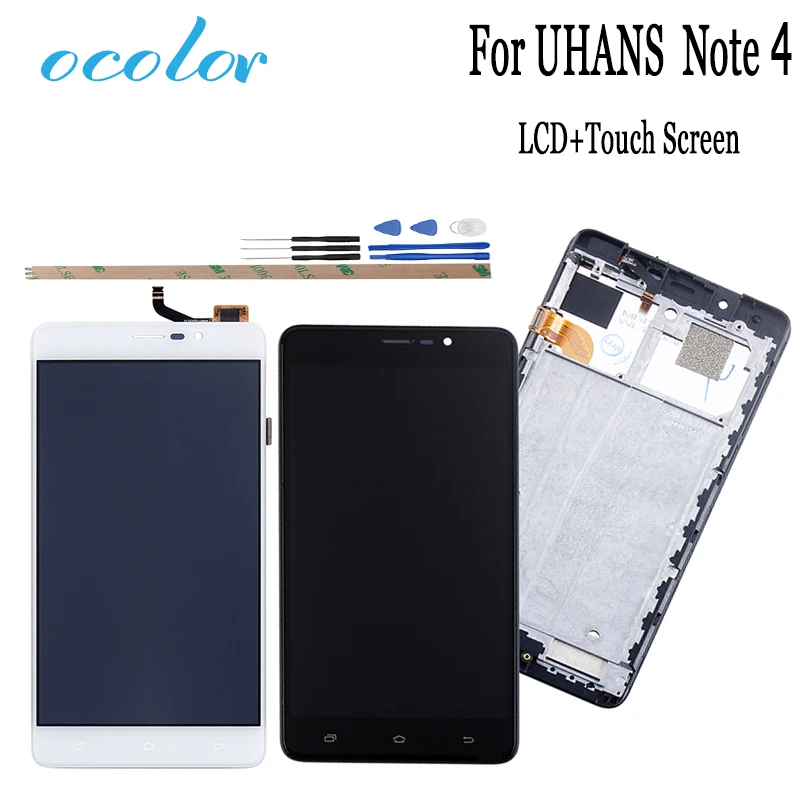 

ocolor For UHANS Note 4 LCD Display and Touch Screen With Frmae 5.5'' For UHANS Note 4 Tested Phone Accessories Tools+Adhesive