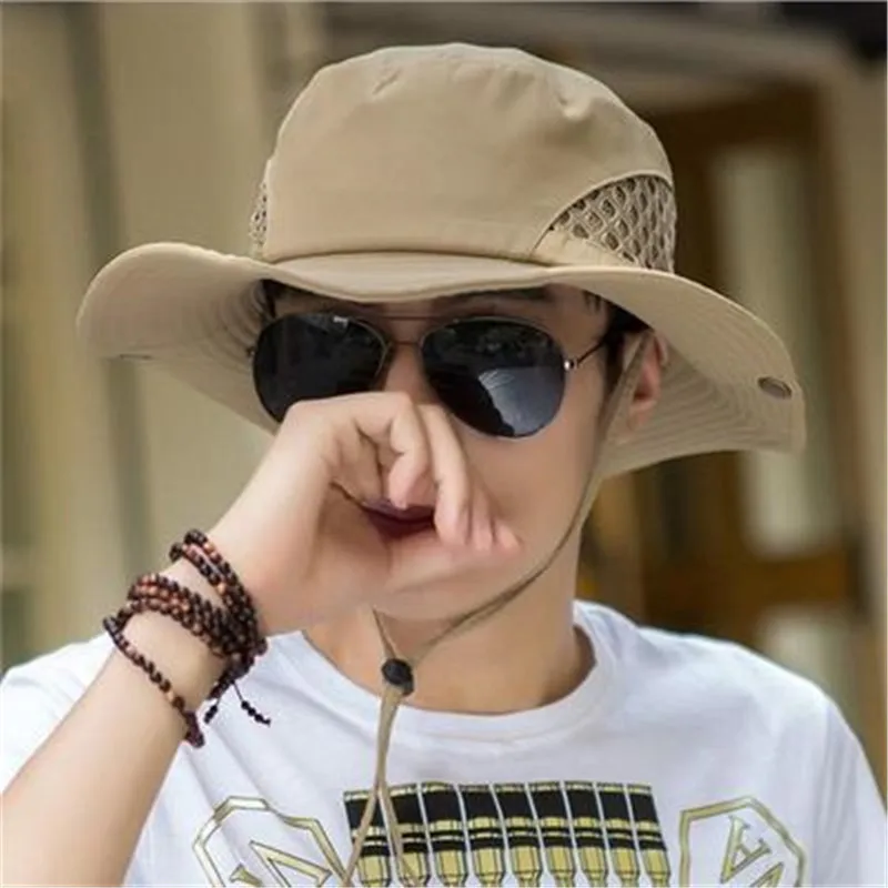 Sun Hat Bucket Camo Summer Men Women Fishing Boonie Hat Sun UV Protection Long Large Wide Brim Bob Hiking Outdoor