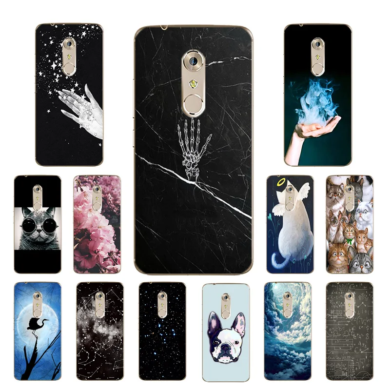 for ZTE Axon 7 A2017 Cases Soft Silicone Hand Printing 5.5 inch Back Clear Cover Ultra Thin TPU Phone Case |
