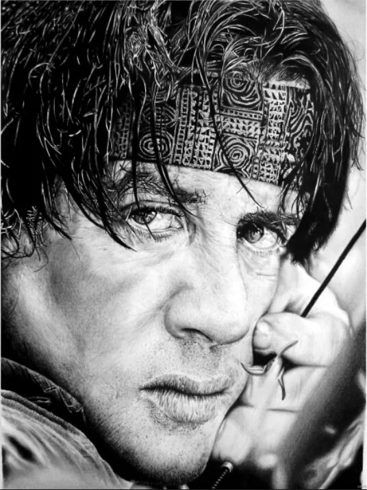John Rambo Drawing Art Bow Sylvester Stallone Huge Print Poster TXHOME D7775 | Дом и сад