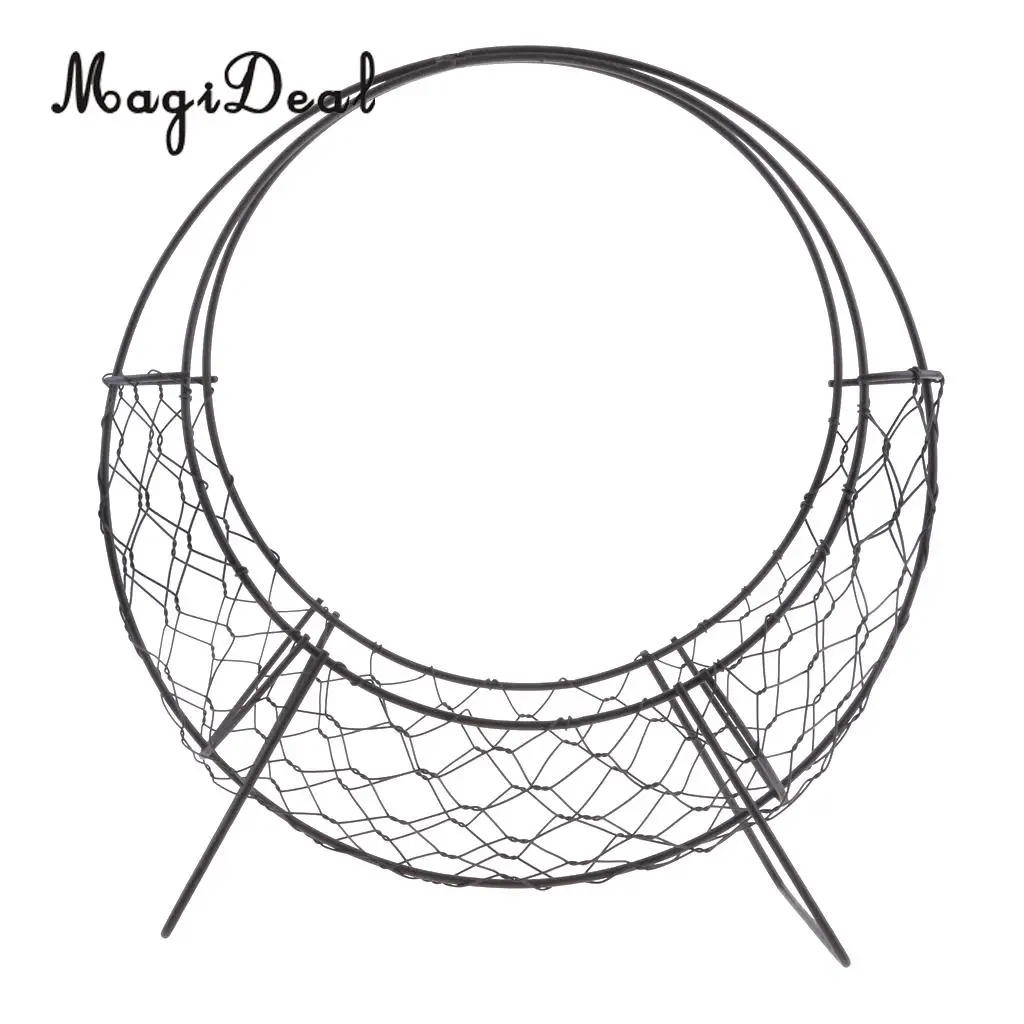 MagiDeal Iron Wire Wreath Frame Succulent Pot Metal Planter Plant Holder Hanging Flower Pots Planter  for indoors gardens Patios