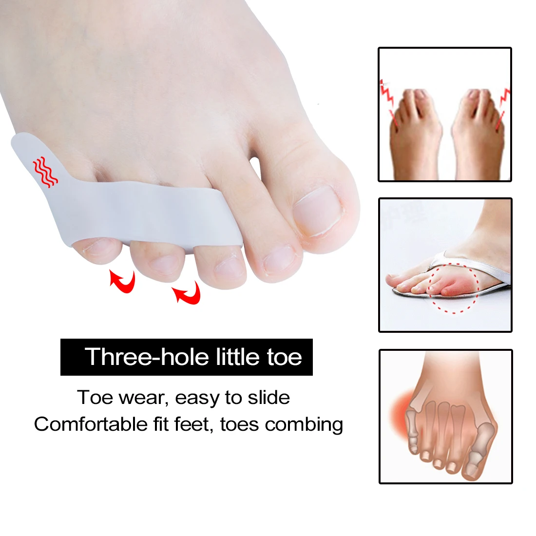 6Pcs Silicone Toe Straightener Protector Hallux Valgus Corrector Orthopedic Toe Separator Pedicure Feet Care Massage D1254