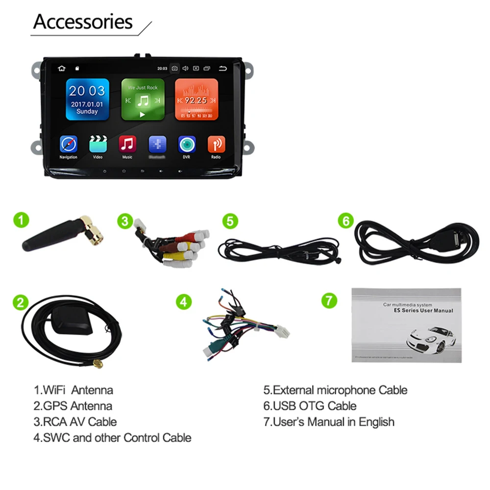 Eunavi 2 din 9'' Android 8.0 4G RAM Car Radio Stereo GPS Navi for VW Passat B6 CC Polo GOLF 5 6 Touran Jetta Tiguan Magotan Seat