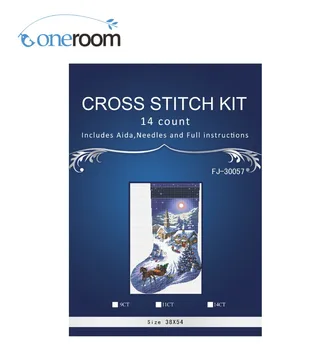 

Christmas SOCK 8054 14CT Free Delivery Top Quality Counted Cross Stitch Kits for Embroidery Home Decor Needlework