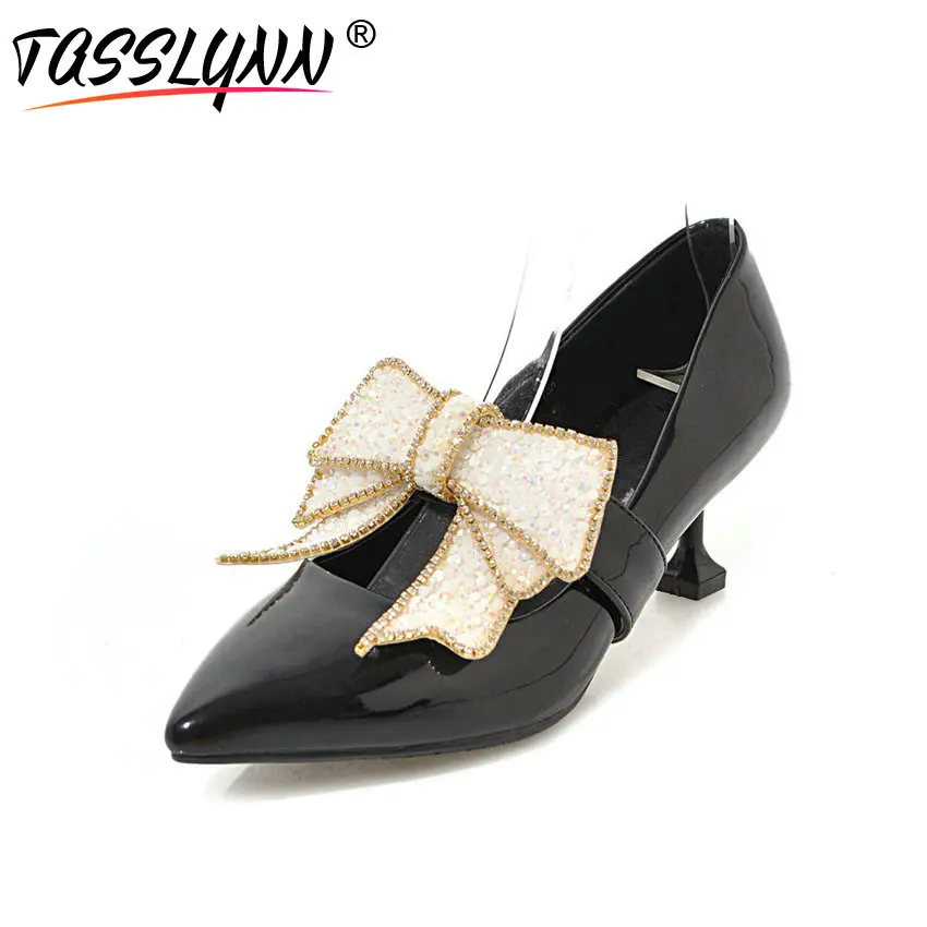 

2018 TASSLYNN Women Pumps Sequins Thin High Heels Woman Sandals Bling Wedding Pointed Toe Slip on Western Women Shoes Size 34-43