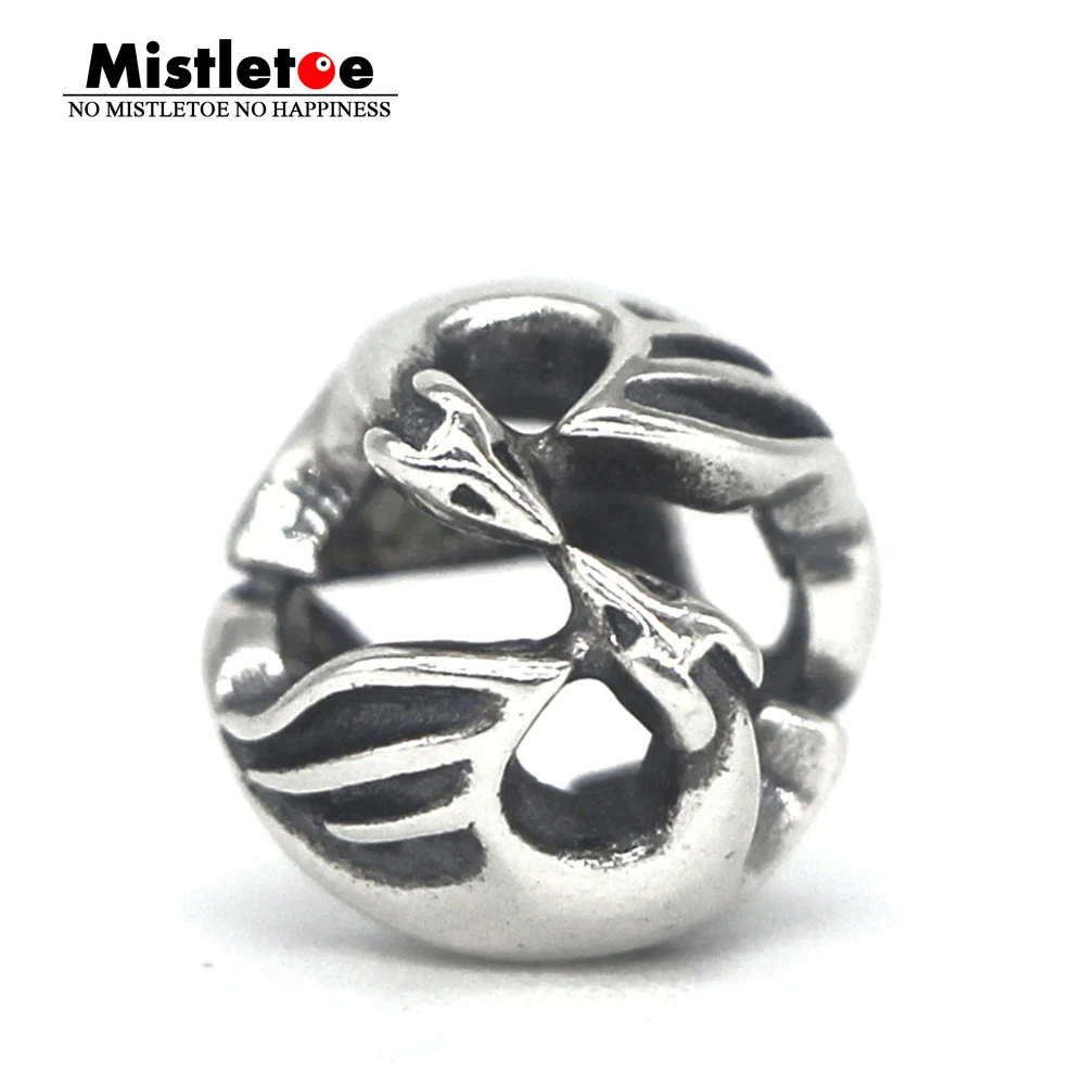 

Mistletoe Jewelry 925 Sterling Silver Dancing Dragons Charm Bead Fit European Troll Bracelet