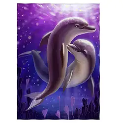 Дельфины игровой узор Супер мягкий плед для кровати диван легкий путешествия Кемпинг размер для детей взрослых все Se