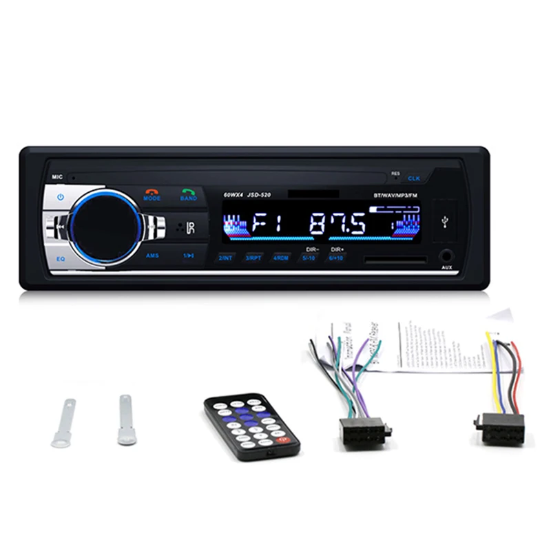1 Din Bluetooth автомобильный Радио стерео MP3 плеер модуль JSD 520 комплект громкой связи