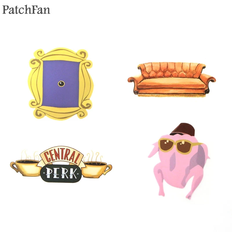 Patchfan друзья ТВ шоу гладильная передача патчи термопресс наклейки семьи Прекрасный Патч DIY аппликации родитель-ребенок A1779