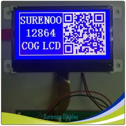 Синий Графический 12864 модуль cog LCD Дисплей с белым Подсветка встроенный ST765R (без сенсорной панели)