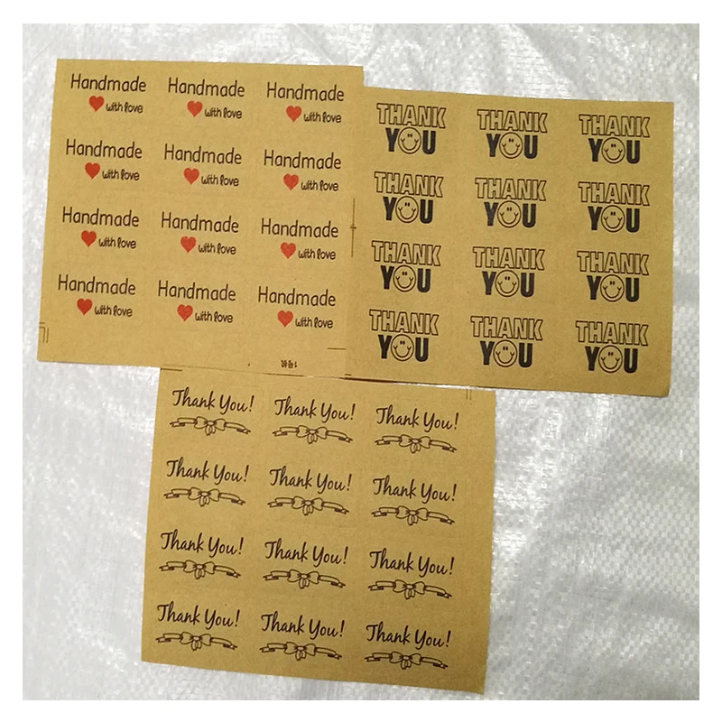 120Pcs Thank You sticker Label Sealing Tag Kraft Sticker DIY Work Gift Baking Sealing Thank You Square sticker Label 120Pcs Thank You sticker Label Sealing Tag Kraft Sticker DIY Work Gift Baking Sealing Thank You Square sticker Label