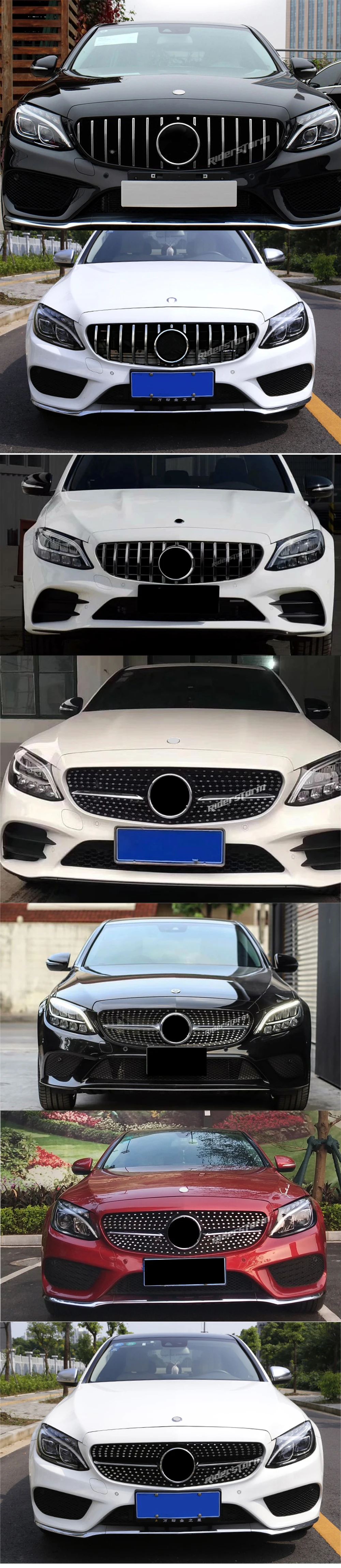 Для C class w205 GT решетка Передняя решетка для mercedes Benz C180 C200 C250 C300 передняя решетка GT решетка бампер передняя губа