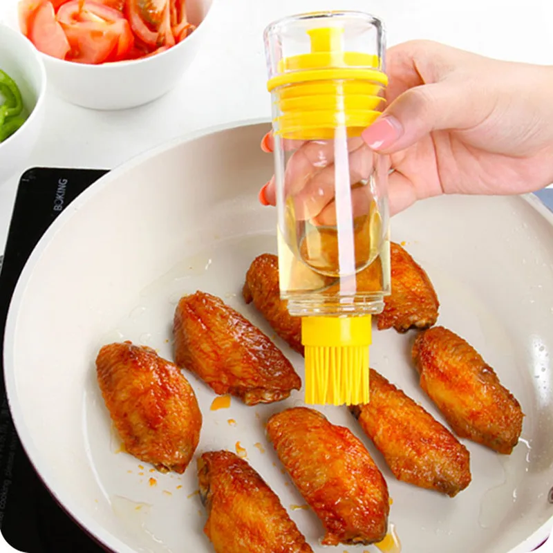 INMYLIFE Silicone Oil Bottle With Brush BBQ Basting Brush Pastry Oil