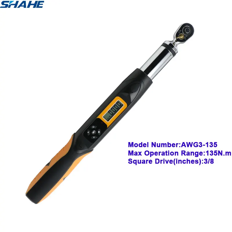 

shahe adjustable torque wrench 135 N.m digital torque wrench 3/8 Bidirectional ratchet head high accuracy 2%