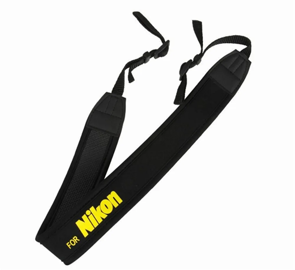 Black-Skidproof-Elastic-Neoprene-Neck-Strap-for-Nikon-Camera-with-yellow-Logo (1)