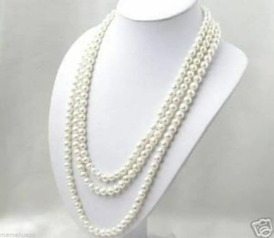

Hot sale new Style >>>>>Super long 7-8mm White Akoya Cultured Pearl Necklace 80