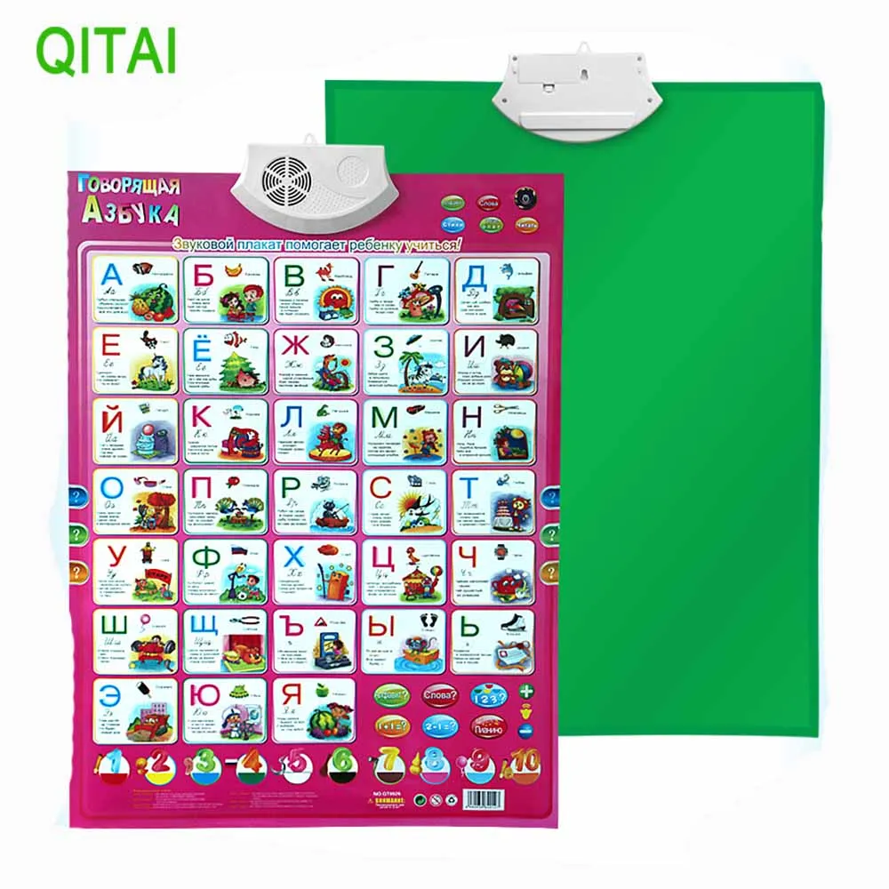 

2018 Russian language Learning baby Education Learning Machine toy Alphabet Music Phonic Wall Hanging Chart