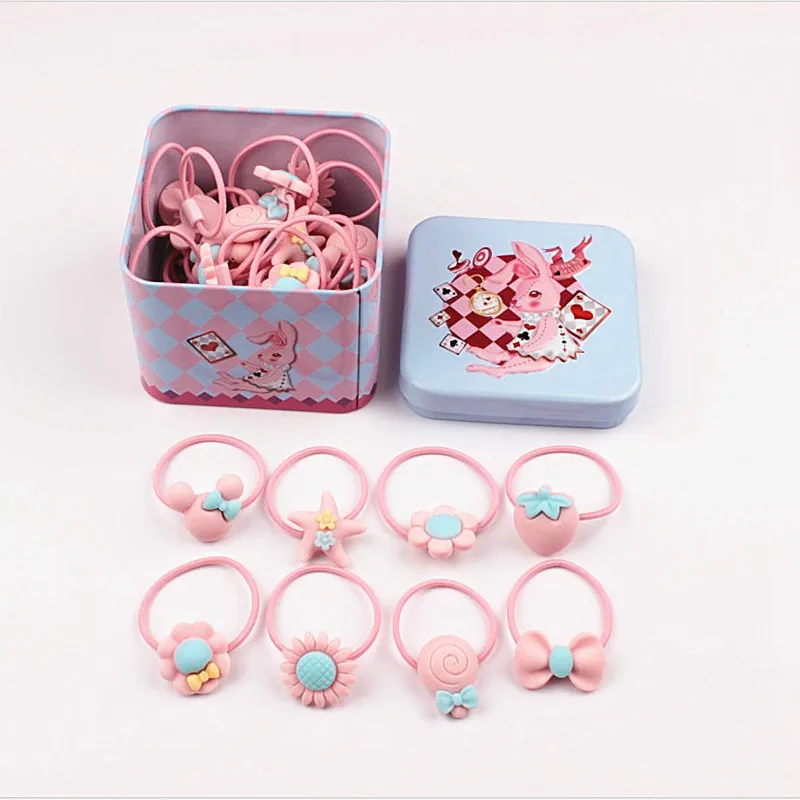 

Baby Hair Accessories Toddlers Girls Elastic Hair Ropes Rubber With Box 40Pcs/Set Newborn Hair Accessories Fashion Rubbers Bands
