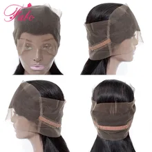 Fabc cabelo brasileiro em linha reta remy cabelo 360 laço frontal 10-20 polegadas 100% cabelo humano parte livre suíço fechamento do laço preto natural