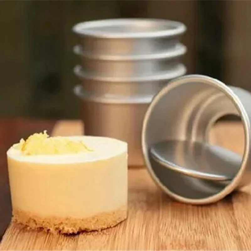 5 шт. 6*4 см DIY алюминиевый сплав для мини-кекса пирога съемная нижняя круглая форма