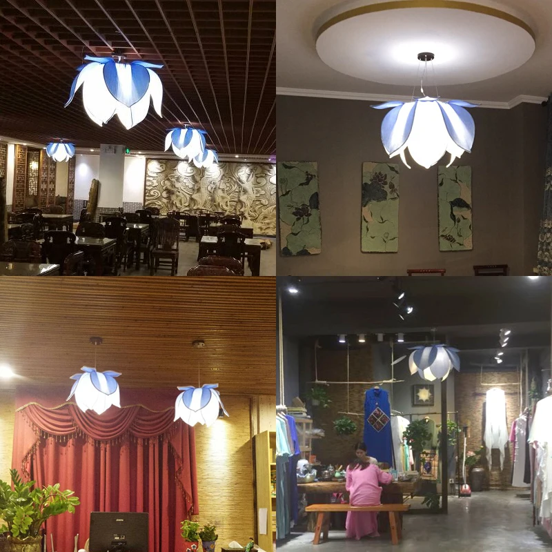 Новый китайский Лотос ткань hanglamp подвесные светильники лампы светодиодные для