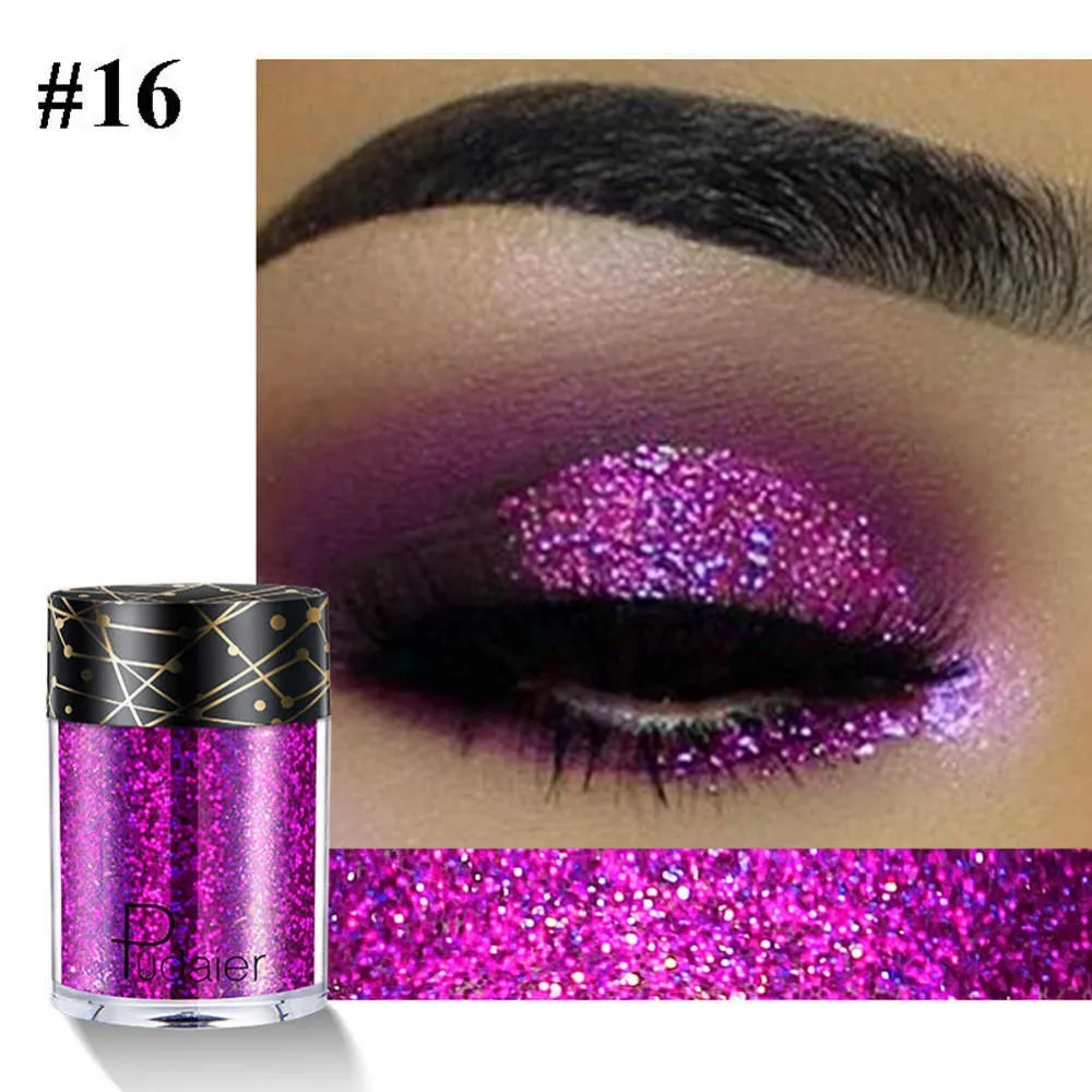 Pudaier бренд блеск Eyeshadow металлик пигмент Сияющие Косметика 3D глаз Губы Макияж