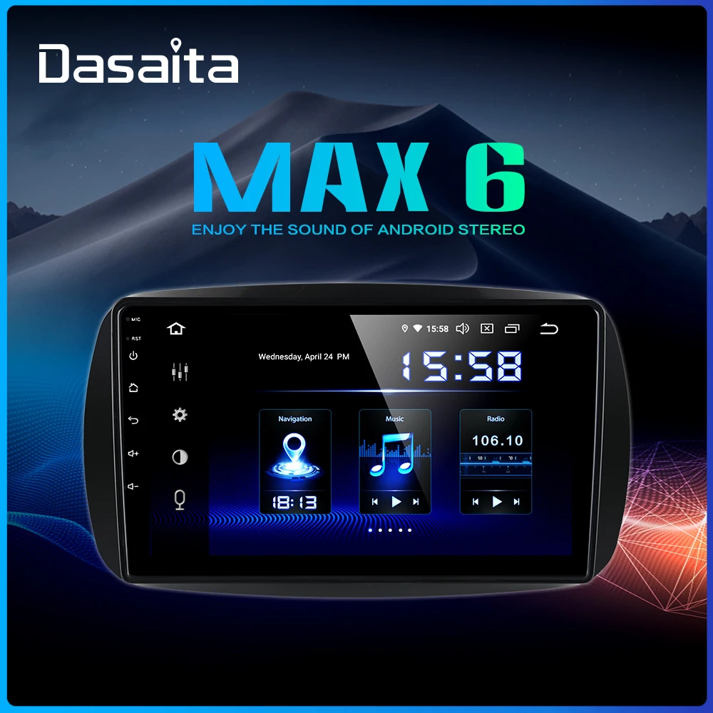 

Dasaita 9" IPS Car Multimedia 1 din Android 9.0 Car Radio for Benz SMART 2016 2017 2018 GPS Navigator HDMI 64GB ROM MAX6