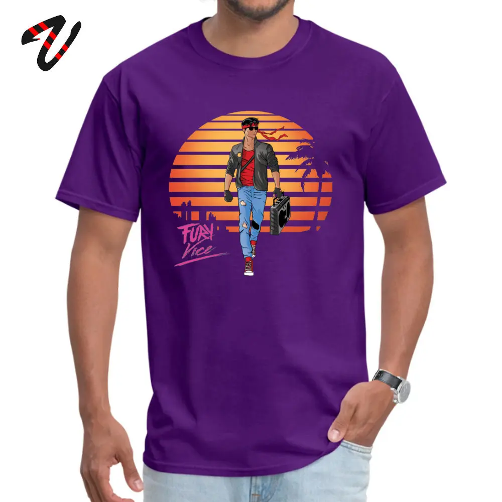 Kung Fury Vice T Shirt for Adult Cool April FOOL DAY Tops Tees Short Sleeve 2018 Newest Leisure Tops Shirts O-Neck 100% Cotton Kung Fury Vice11387 purple