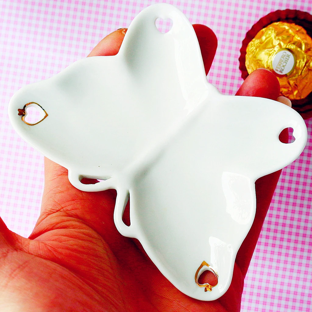 Cute Ceramic Butterfly Women Girls Ashtray Outdoors and Indoors Ash Tray, Desktop Smoke Ash Tray for Home Office Decoration 