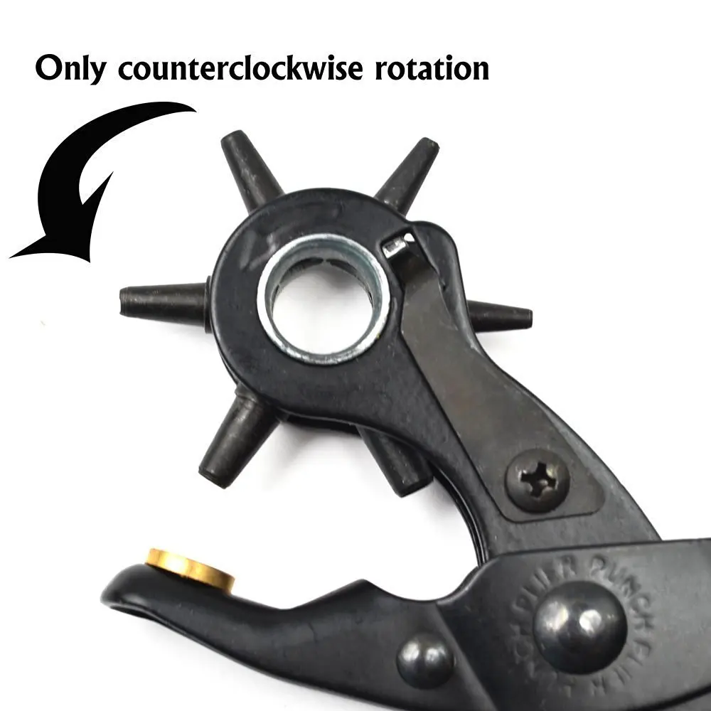 Дырокол для кожаного ремня плоскогубцы 6 размеров Вращающиеся Головки