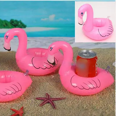 

6 Flamingo Drink Holder Inflatable Swim Pool Spa Kids Float Toy Party Favor gift