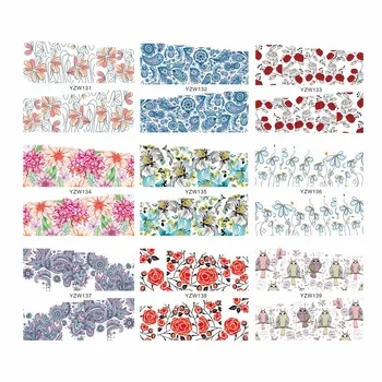 1 Sheet Hot Sales Water Transfer Nail Sticker Flower Decals DIY Art Decoration Fingernail