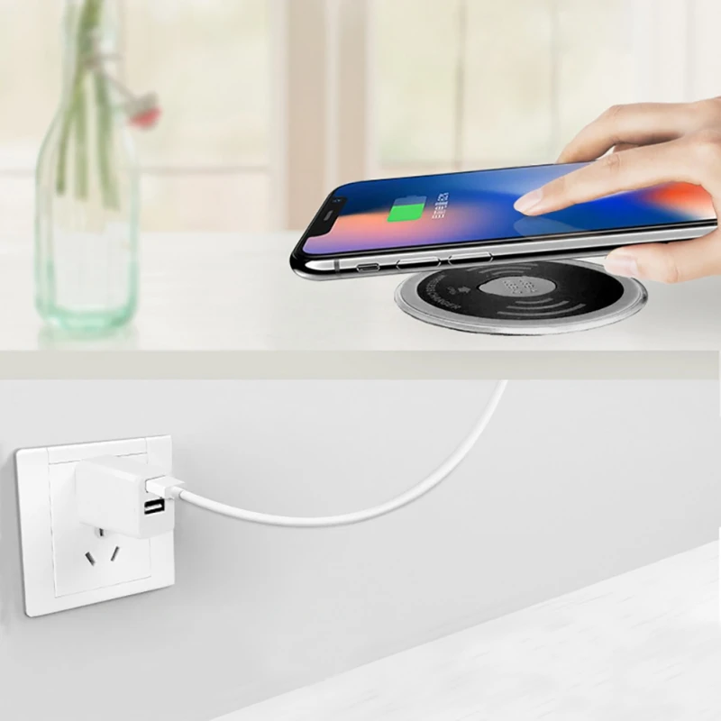 5 Вт Qi Настольный беспроводной зарядный блок водонепроницаемый usb type C встроенный