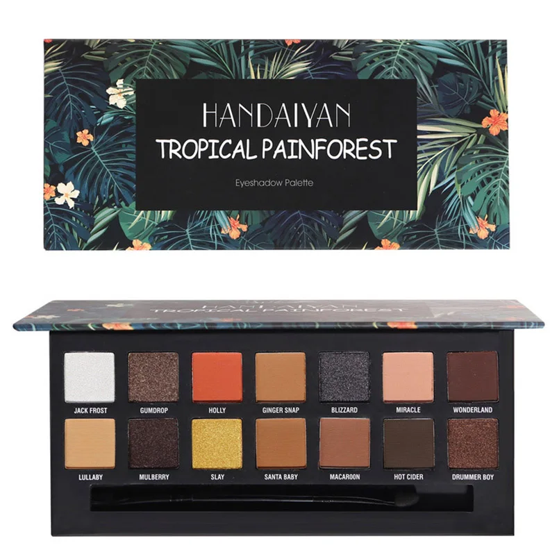 

HANDAIYAN Pressed 14 Color Eyeshadow Palette Nude Matte Eye Shadow Pigment Shimmer Eyeshadow Palette Waterproof Eye Makeup Tint