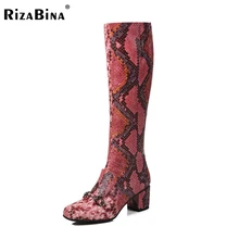 women high heel real genuine leather over knee boots winter warm long boot print riding footwear fashion shoes R8252 size 34-43