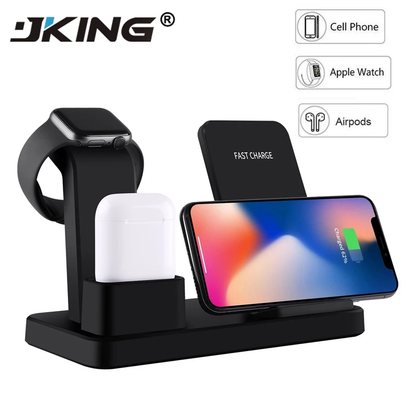 

New 10W Qi Wireless Charger For Iphone X 7 8 3 IN 1 Fast Charger Quick Charge For Apple Watch 4 3 2 1 Cargador Inalambrico Movil